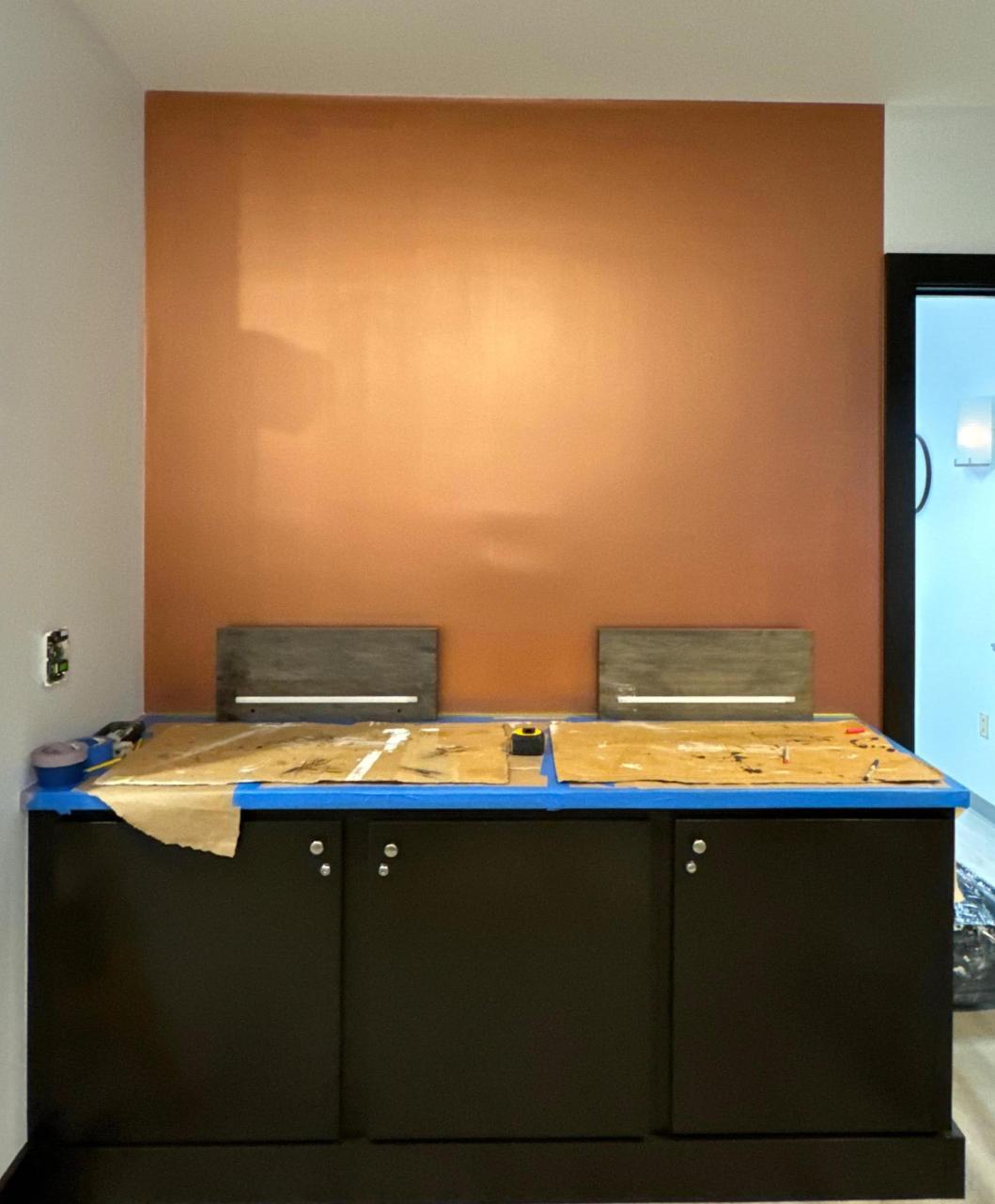 Front entry renovation with trim and finish carpentry